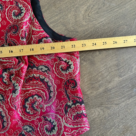 Hobby Horse Womens Vest 3X Red Gold Paisley Western Show USA Button Front - Picture 12 of 15